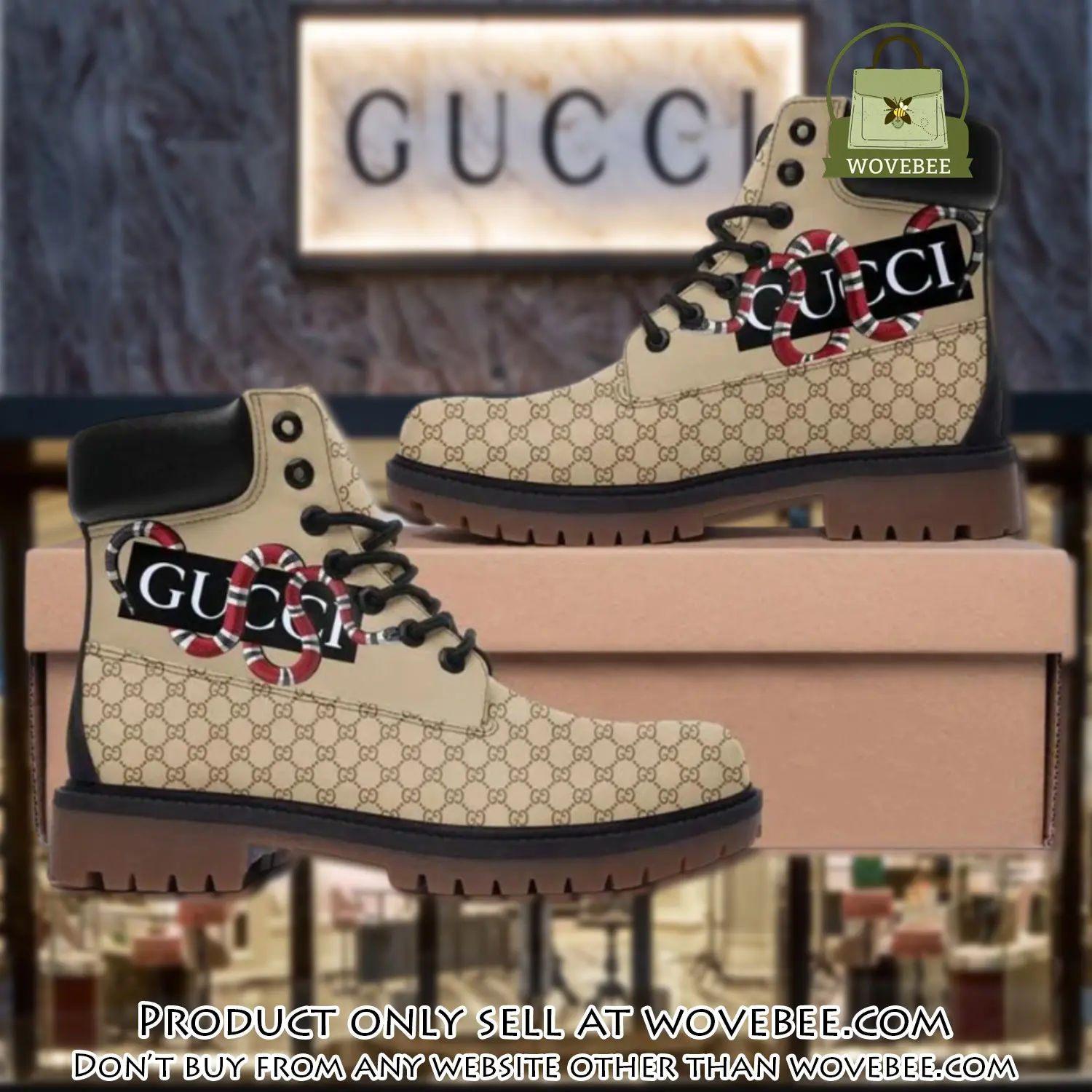 Gucci snake beige luxury brand boots premium gifts for men women wvb5000627